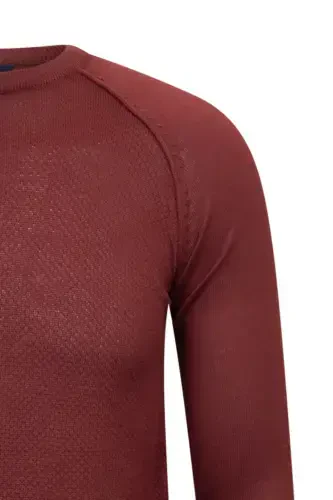 Tile Regular Fit Crew Neck Wool Knit Sweater-Tile - 3