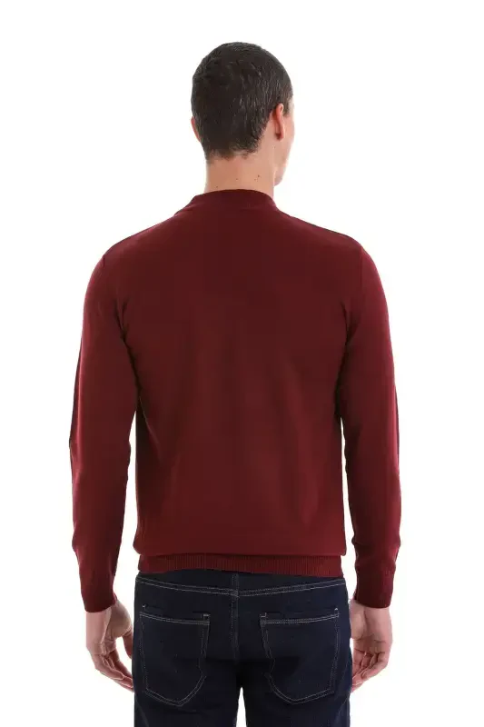 Tile Regular Fit Plain Half Turtleneck Wool Knit Sweater-Tile - 6