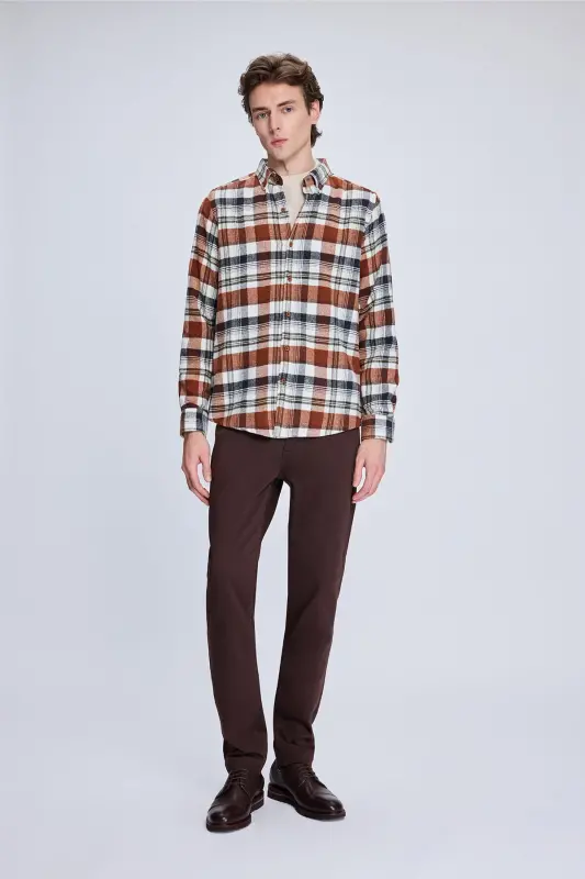 Tile Slim Fit Checked Button-Down Long Sleeve Shirt - 2