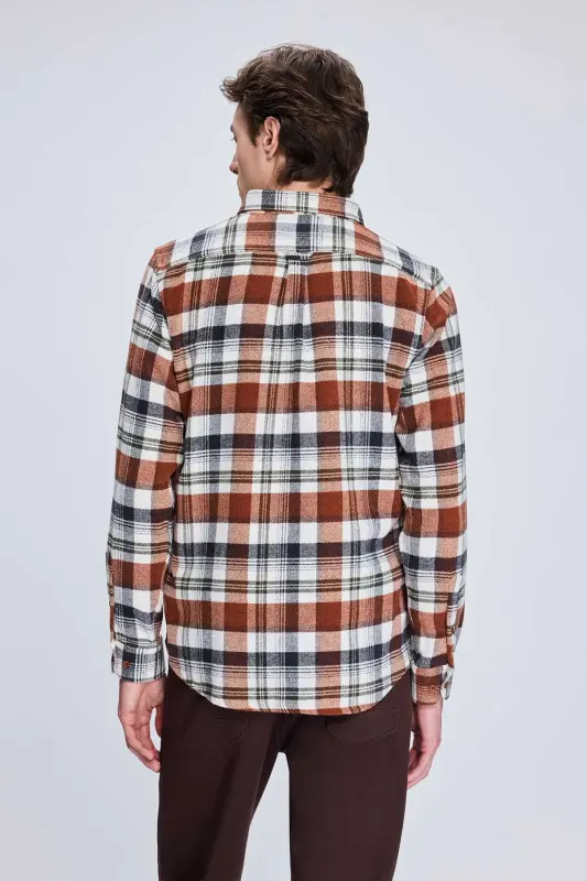 Tile Slim Fit Checked Button-Down Long Sleeve Shirt - 5