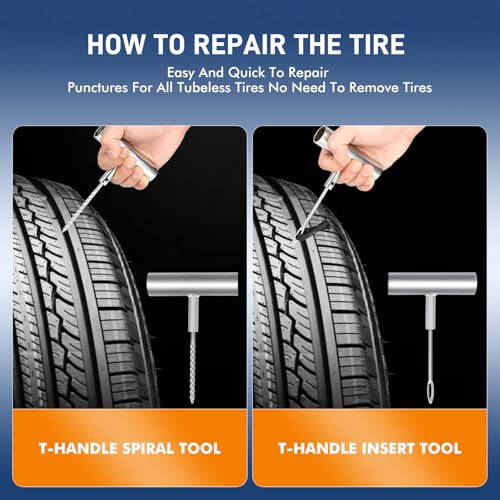 TILIBOTE Ремкомплект для шин, 50 шт., Портативный воздушный компрессор с аккумулятором 24000 мВтч (150 PSI) для минивэнов, автомобилей, электровелосипедов и мотоциклов - 4