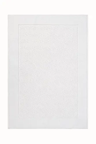 Tilos Jacquard Bath Mat White 60x90 2225-White - KOZA HOME (1)