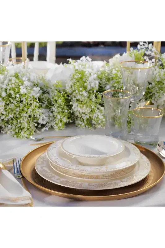 Tılsım Bloomfest 60 Parça 12 Kişilik Yemek Takımı Gold - 2