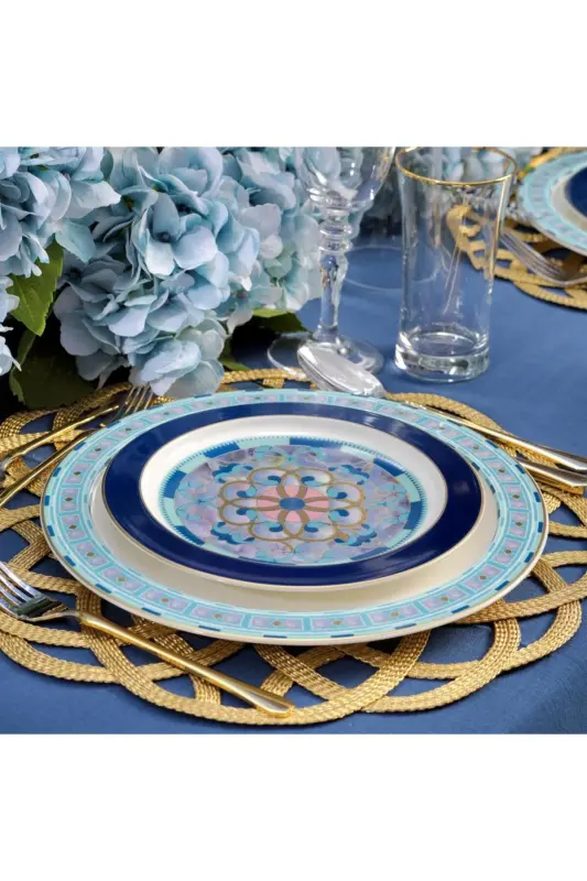 Tılsım Sapphire Yemek Takımı 60 Parça-turkuaz - turkuaz - 3