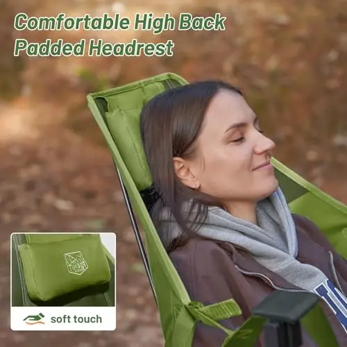 TIMBER RIDGE Hammock Camping Chair with Adjustable Backrest, Heavy Duty Folding Hammock Chair Supports 300lbs, Portable Hammock Chair for Camping, Travelling and Patio, Green - 5