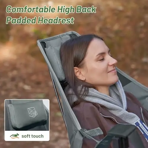 Timber Ridge Hammock Camping Chair, Portable Oversized Swinging Camp Chairs | Heavy Duty Folding Hammock Chair with Adjustable Backrest, Foldable Chair for Camping and Patio, 350lbs Load, Grey 2 Pack - 5
