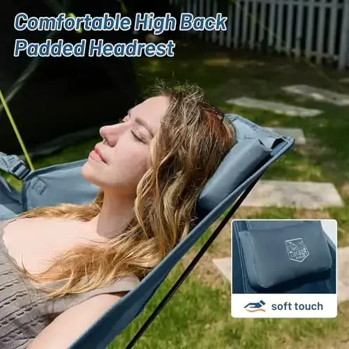 TIMBER RIDGE Hammock Camping Chair with Adjustable Backrest, Heavy Duty Folding Hammock Chair Supports 300lbs, Portable Hammock Chair for Camping, Travelling and Patio, Blue 2 Pack - 4
