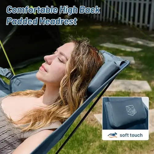 TIMBER RIDGE Hammock Camping Chair with Adjustable Backrest, Heavy Duty Folding Hammock Chair Supports 300lbs, Portable Hammock Chair for Camping, Travelling and Patio, Blue 2 Pack - 4
