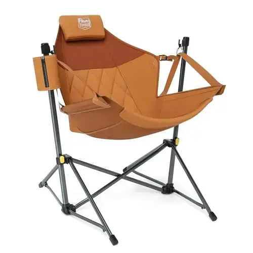 Timber Ridge Hammock Camping Chair with Adjustable Backrest, Heavy Duty Folding Hammock Chair Supports 300lbs, Portable Hammock Chair for Camping, Travelling and Patio, Orange - 6