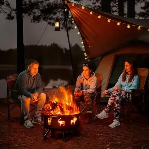 TIMBER RIDGE Isitiladigan alyuminiy kattalashtirilgan lager stuli, tashqi lager, maysazor, piknik uchun yon stolli, yon cho'ntakli yengil portativ direktor stuli, 400 funtni qo'llab-quvvatlaydi, kulrang - TIMBER RIDGE (1)