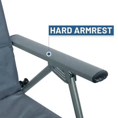 TIMBER RIDGE Oversized Folding Rocking Camping Chair, Padded Outdoor Rocker with High Back, Portable Outdoor Chair for Patio, Garden, Lawn, Supports up to 400 lbs, Blue, 2 Pack - 6