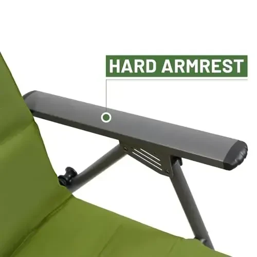 TIMBER RIDGE Oversized Folding Rocking Camping Chair, Padded Outdoor Rocker with High Back, Portable Outdoor Chair for Patio, Garden, Lawn, Supports up to 400 lbs, Green, 2 Pack - 6