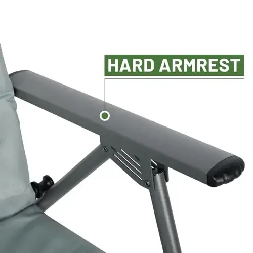 TIMBER RIDGE Oversized Folding Rocking Camping Chair, Padded Outdoor Rocker with High Back, Portable Outdoor Chair for Patio, Garden, Lawn, Supports up to 400 lbs, Grey, 2 Pack - 6