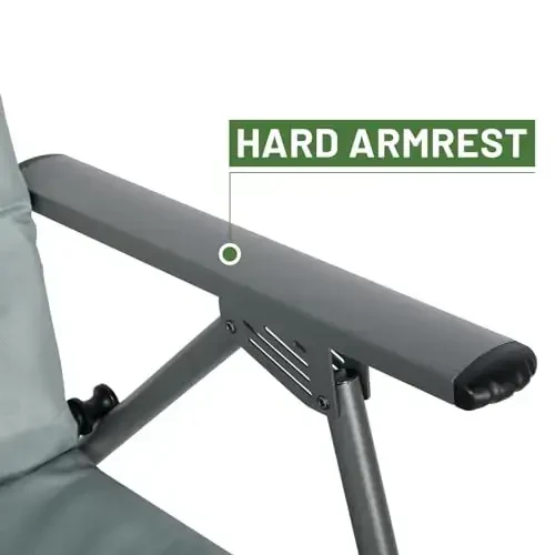 Timber Ridge Oversized katlama tebranadigan lager stuli, yuqori orqa tomoni bilan o‘ralgan tashqi tebranadigan stul, ayvon, bog‘, o‘tloq uchun tashqi ko‘chma stul, 400 lbs gacha ko‘taradi, kulrang - 6