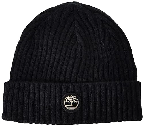 Timberland Mens Ribbed Watch Cap with Logo Plate - Timberland