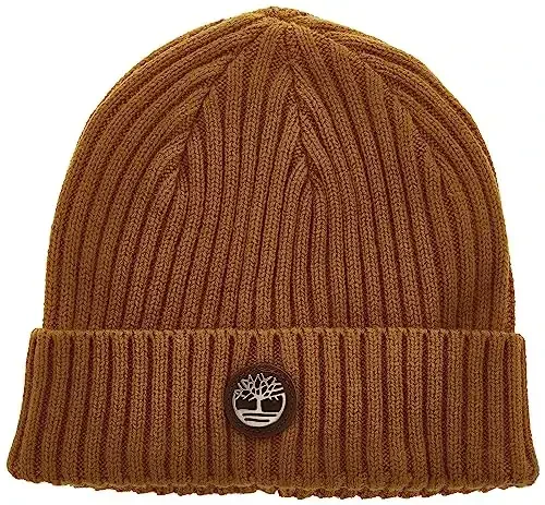 Timberland Mens Ribbed Watch Cap with Logo Plate - TIMBERLAND (1)