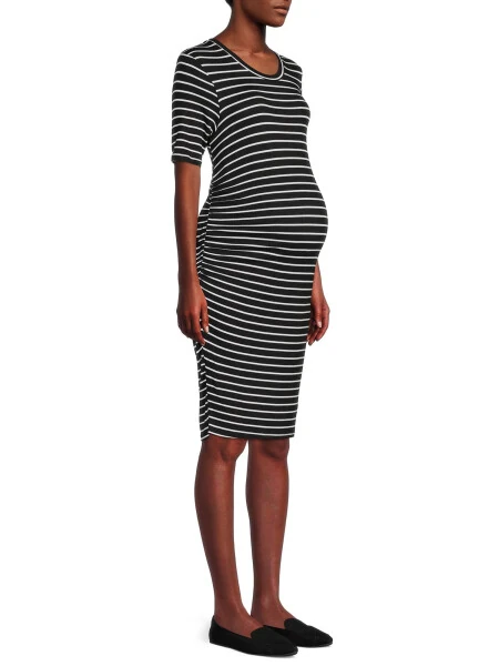 Time and Tru Women’s Maternity Ruched Dress - Modazone