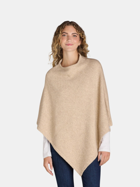 Time and Tru Women's Knit Fashion Poncho, Size L/XL, Oatmeal - 1