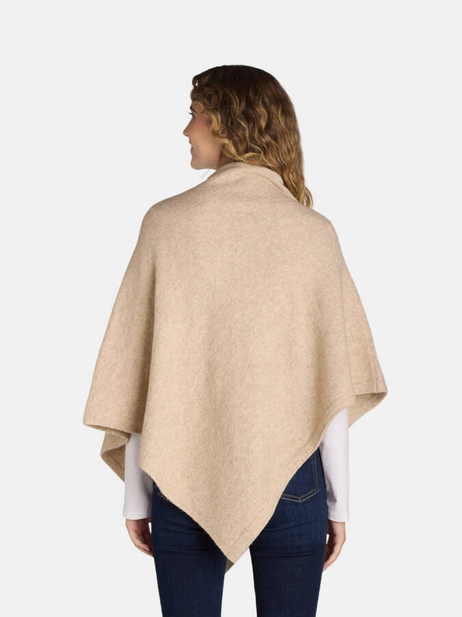 Time and Tru Women's Knit Fashion Poncho, Size L/XL, Oatmeal - 2