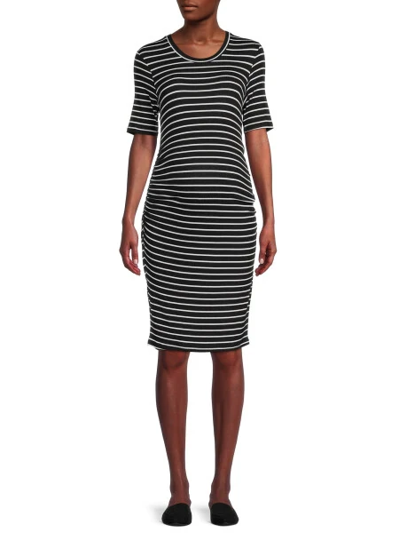 Time and Tru Women’s Maternity Ruched Dress - Modazone (1)