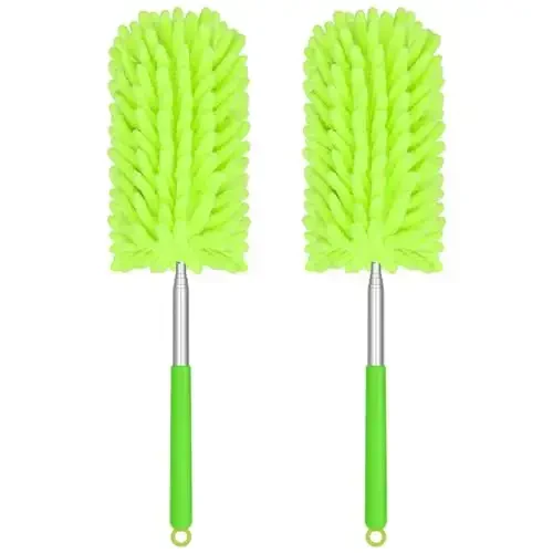 TIMIVO Mini Duster for Cleaning, 360° Bendable Hand Dusters with Extension Pole, Washable Small Duster for Car Interior, Office, Furniture - 5