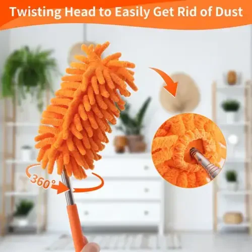 TIMIVO Mini Duster tozalash uchun, 360° egiluvchan qo'l dasterlari uzaytirish ustuni bilan, avtomobil ichki qismi, ofis, mebel uchun yuviladigan kichik daster 