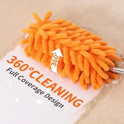 TIMIVO Mini Duster tozalash uchun, 360° egiluvchan qo'l dasterlari uzaytirish ustuni bilan, avtomobil ichki qismi, ofis, mebel uchun yuviladigan kichik daster - 2