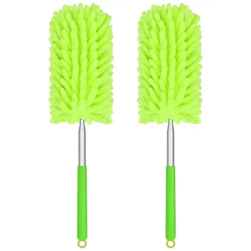 TIMIVO Mini Duster for Cleaning, 360° Bendable Hand Dusters with Extension Pole, Washable Small Duster for Car Interior, Office, Furniture - 5
