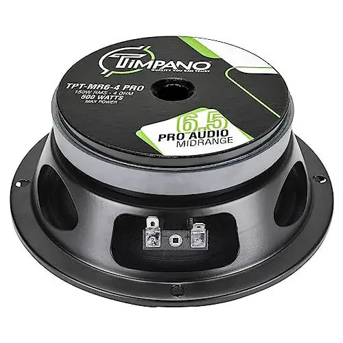 Timpano 6,5 Dyüymli Sayoz Midrange Karnay 500 vatt TPT-MR6-4 PRO Toʻplami 6,5 Midrange Karnaylar 4 OModazone Sayoz Montaqli Avto Audio Karnay, Eshiklar uchun Kompakt Pro Audio Karnay (Juft) - 6