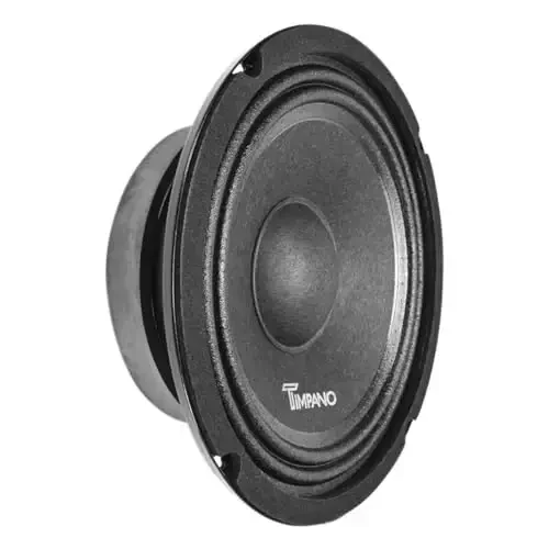 Timpano 6.5 Inch Shallow Car Speaker 600 Watts TPT-MB6-4 Slim Shallow Profile 4 OModazone, PRO Midbass Car Audio Loudspeaker Compact for Doors (Single) - TIMPANO