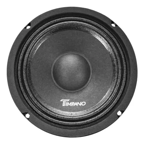 Timpano 6.5 Inch Shallow Car Speaker 600 Watts TPT-MB6-4 Slim Shallow Profile 4 OModazone, PRO Midbass Car Audio Loudspeaker Compact for Doors (Single) - 6
