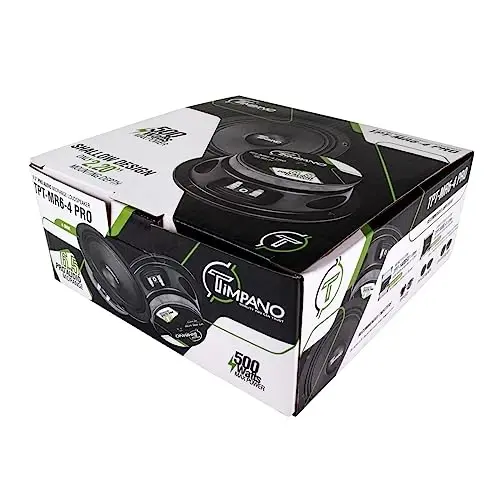 Timpano 6.5 Inch Shallow Midrange Speaker 500 Watts Max Power TPT-MR6-4 PRO, 6.5 Midrange Speakers 4 OModazone Shallow Mount Car Audio Speaker, Pro Audio Loudspeaker Compact for Doors (Single) - 7