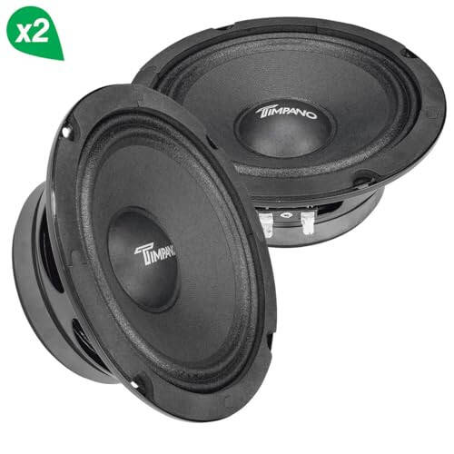 Timpano 6.5 Inch Shallow Midrange Speaker 500 Watts TPT-MR6-4 PRO Bundle 6.5 Midrange Speakers 4 OModazone Shallow Mount Car Audio Speaker, Pro Audio Loudspeaker Compact for Doors (Pair) - 3