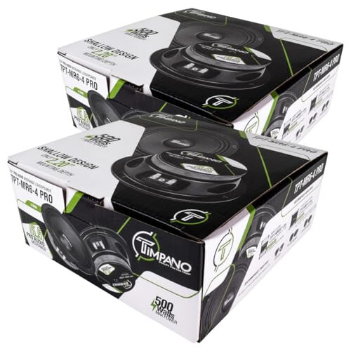 Timpano 6.5 Inch Shallow Midrange Speaker 500 Watts TPT-MR6-4 PRO Bundle 6.5 Midrange Speakers 4 OModazone Shallow Mount Car Audio Speaker, Pro Audio Loudspeaker Compact for Doors (Pair) - 7