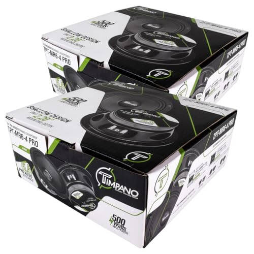Timpano 6.5 Inch Shallow Midrange Speaker 500 Watts TPT-MR6-4 PRO Bundle 6.5 Midrange Speakers 4 OModazone Shallow Mount Car Audio Speaker, Pro Audio Loudspeaker Compact for Doors (Pair) - 7