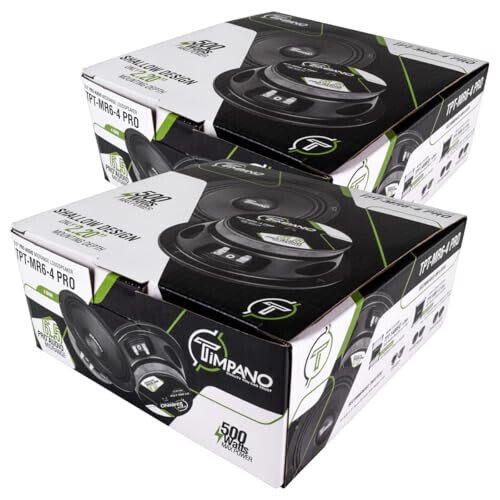 Timpano 6.5 Inch Shallow Midrange Speaker 500 Watts TPT-MR6-4 PRO Bundle 6.5 Midrange Speakers 4 OModazone Shallow Mount Car Audio Speaker, Pro Audio Loudspeaker Compact for Doors (Pair) - 7