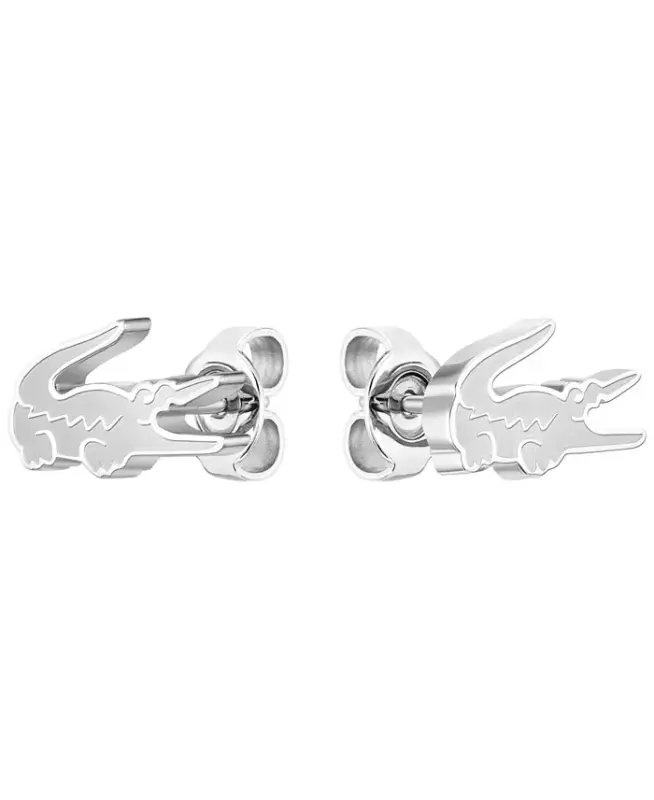 Crocodile Earring Studs - Silver - 1