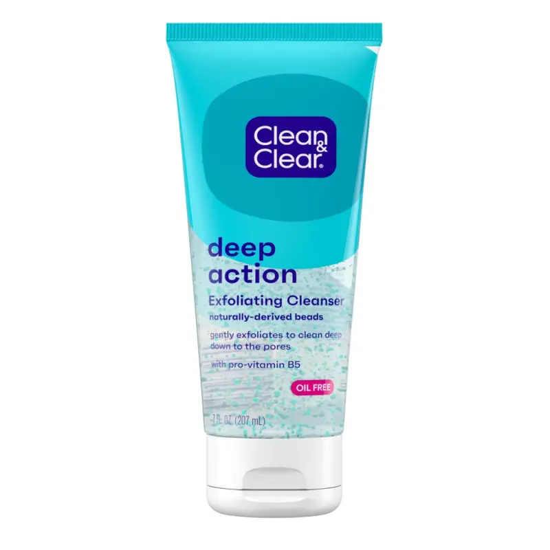 Clean Clear Oil-Free Deep Action Exfoliating Acne Face Scrub, Facial Cleanser and Wash, 7 oz - 1