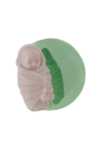 Tiny Baby in Swaddle Silicone Mold - KURDELYA