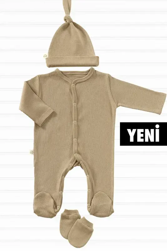 Tiny Team 3 Pieces Organic Cotton Newborn Mini Hospital Outing Set-earth Tone-Earth - TINYLAMB