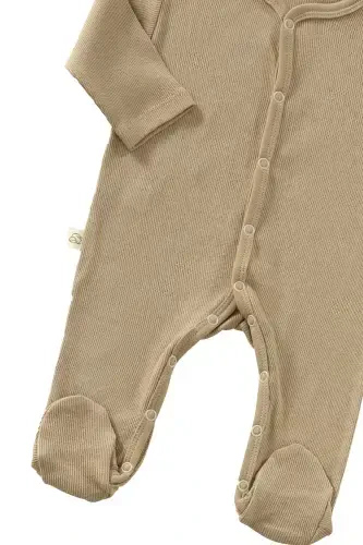 Tiny Team 3 qismli organik paxta yangi tug'ilgan chaqaloqlar uchun mini shifoxona chiqish to'plami - tuproq rangi - tuproq - 4