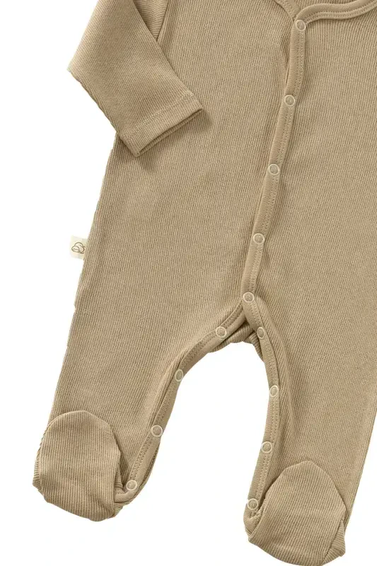 Tiny Team 3 qismli organik paxta yangi tug'ilgan chaqaloqlar uchun mini shifoxona chiqish to'plami - tuproq rangi - tuproq - 4