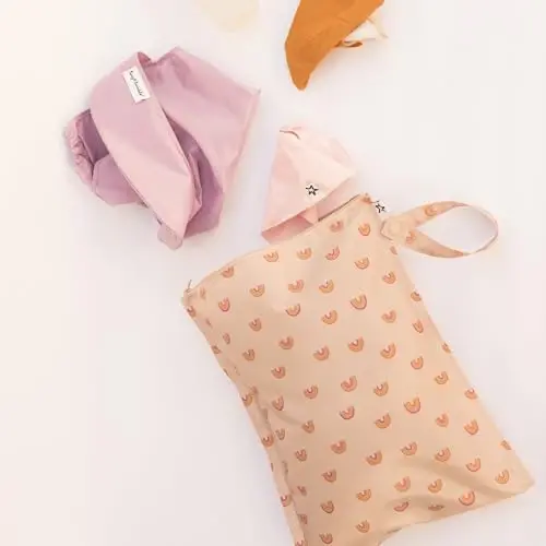 Tiny Twinkle Mess Proof Wet Bags | 1-Pack Reusable Waterproof Wet Bags for Swimsuits | Baby Clothes | Travel & Diaper Bag (Boho Rainbow) - 4