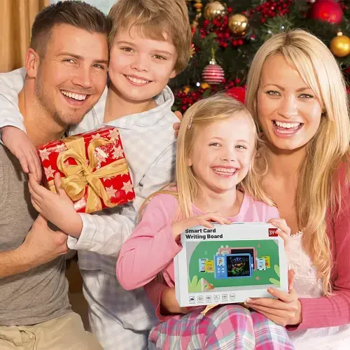 TiokMc Educational Learning Toys for 3 4 5 6 Year Old, Toddler Doodle Board, LCD Writing Tablet with 112 Learning Flash Cards and 224 Words for Boys and Girls Birthday Gifts, Blue - 6