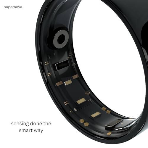 Tiqo Supernova Smart Ring, 100m suv o'tkazmaydigan, yurak salomatligini kuzatish, fitness va uyquni kuzatish, Apple Health va Android Fit (qora, 12) - 4