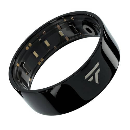 Tiqo Supernova Smart Ring with 100m Water Depth Resistance, Heart Health Monitoring, Fitness and Sleep Tracking, Apple Health and Android Fit (Black, 12) - 1