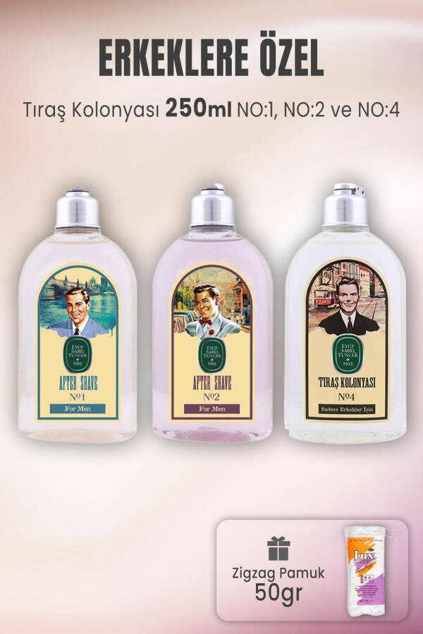 Tıraş Kolonyası Seti 1-2-4 ve Zigzag Pamuk 50 gr - 1