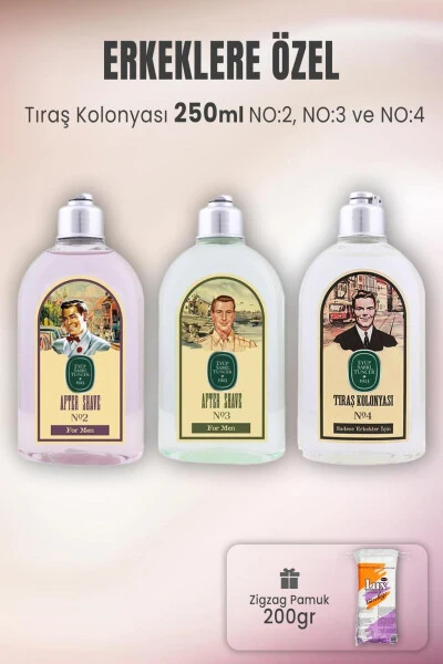 Tıraş Kolonyası Seti 2-3-4 Ve Zigzag Pamuk 200 gr - EYÜP SABRI TUNCER