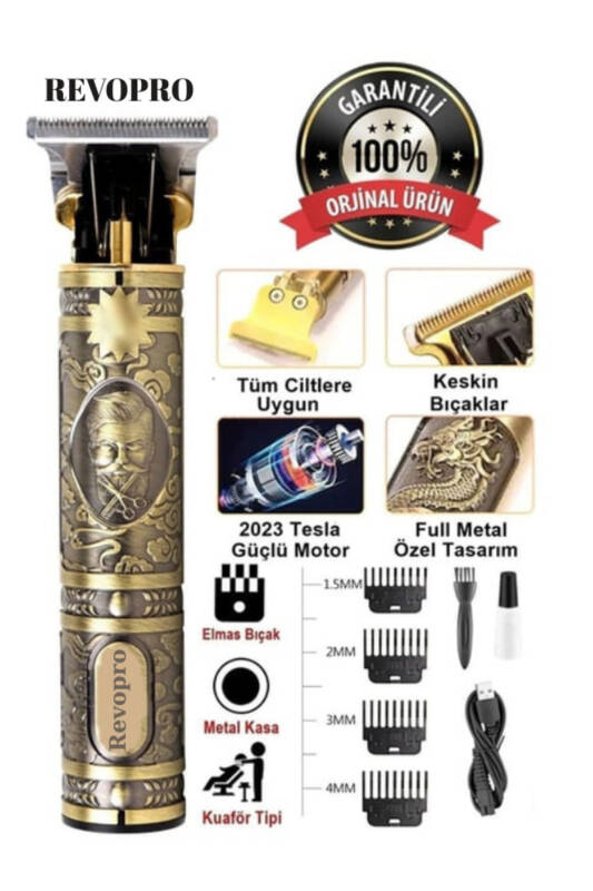 Tıraş Makinesi Usb Şarjlı Saç Sakal Vücut Kıl Tüy Alma Kadın Erkek Epilasyon Berber & Kişisel-sarı - 1