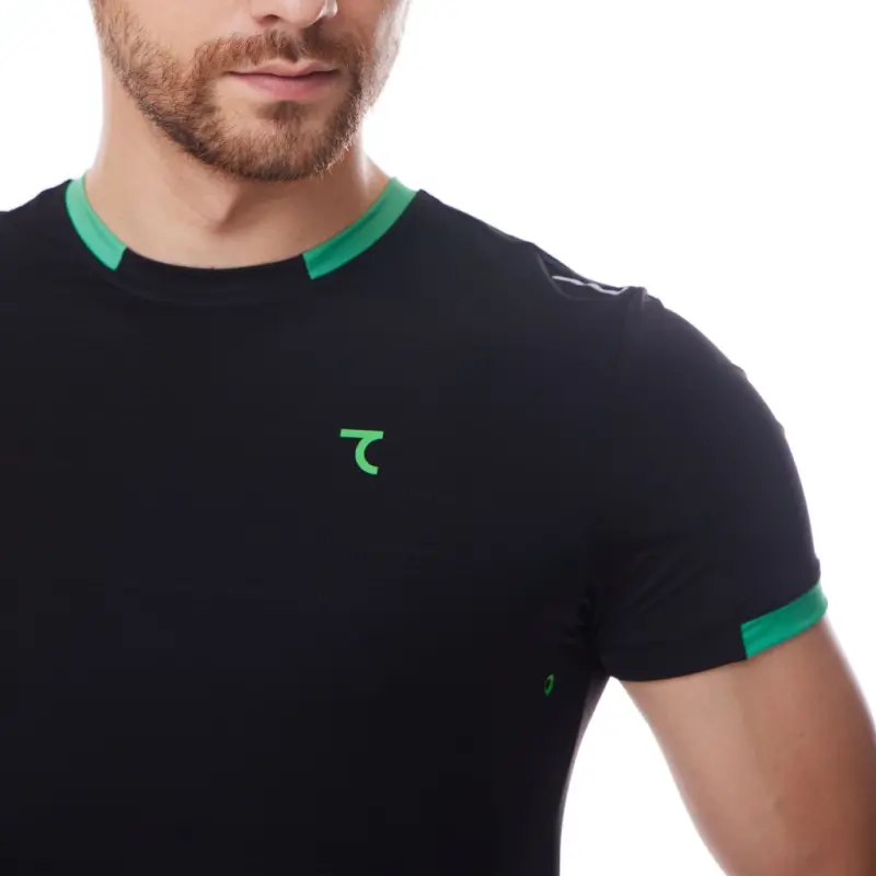 T-shirt - ЧЕРНО-САЛАТОВЫЙ - 4